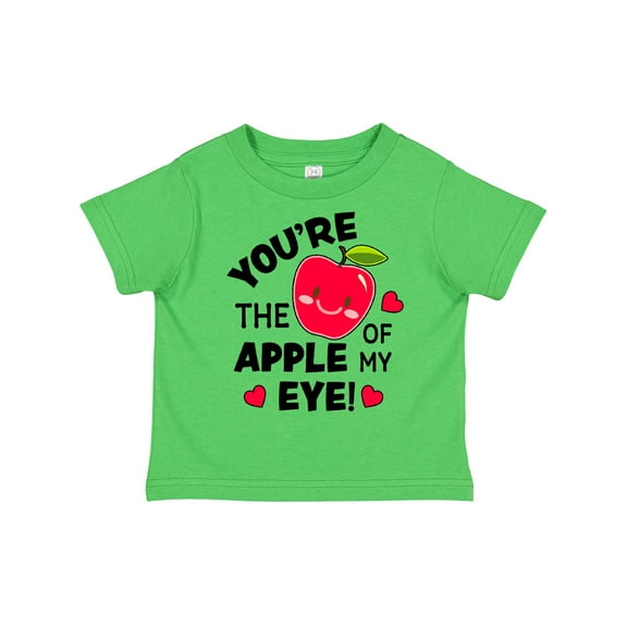 Inktastic Youre the Apple of My Eye Valentine Pun with Cute Apple Boys or Girls Toddler T-Shirt