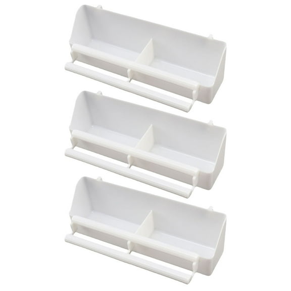 Gymnture PATKAW 3Pcs Pigeon Feeder Slot Container Food Dispenser for Bird Poultry White