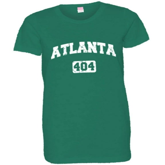 PleaseMeTees™ Womens Atlanta 404 Area Code Distressed HQ Fashion Tee
