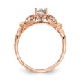 thumbnail image 2 of Solid 14k Rose Gold Diamond Side-Stones with CZ Cubic Zirconia Center Stone Engagement Ring Size 5.5, 2 of 8