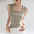 thumbnail image 2 of JULMCOMO Cotton Tank Tops for Women Square Neck Slim Fit Comfy Casual Tank Tops Sleeveless Summer Basic Shirts Green L, 2 of 6