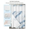 thumbnail image 2 of No Hook Cloth Fabric Shower Curtain with Snap in Liner, Blue Grey Marble Waterproof Shower Curtains Set with See Through Top Window, Vintage Abstract Modern Art Crack Bath Curtains Shower 60"x72", 2 of 6