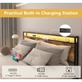 thumbnail image 4 of King Bed Frame with Storage Headboard and Charging Station | Solid construction, drawers, LED lights, noise-free support, 4 of 5