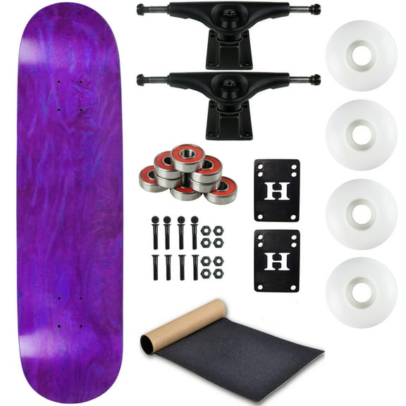 Moose Complete Skateboard Stain Purple 7.75" With Black Trucks and White Wheels