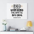 thumbnail image 2 of Scripture Walls God Will Fight The Battle For You Exodus 14:14 Bible Verse Canvas Christian Wall Art Ready to Hang Unframed, 2 of 12