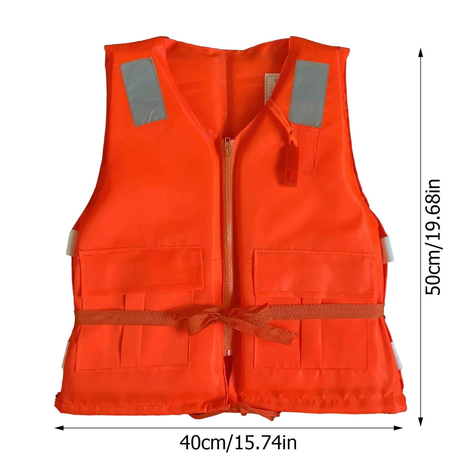 Life Jacket Adult Orange Life Vest Buoyancy Flotation Vest Adjustable Safety Life Jacket for Boating Kayaking Fishing Water Sports