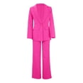 thumbnail image 5 of UJNDER Women's Trousers Suit Two Piece Set Long Sleeve and Straight Pants Work Daily Wear Casual Outfit Button Front Comfortable Spring Fall Winter Pant Suits for Women Hot Pink XXL, 5 of 6