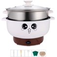 thumbnail image 1 of 2.8L (with Lid and Steamer) 4-IN-1 Multifunction Electric Cooker Skillet Grill Pot Wok Electric Hot Pot for Noodles Cook Rice Fried Stew Soup Steamed Fish Boiled Egg Non-stick, 1 of 5