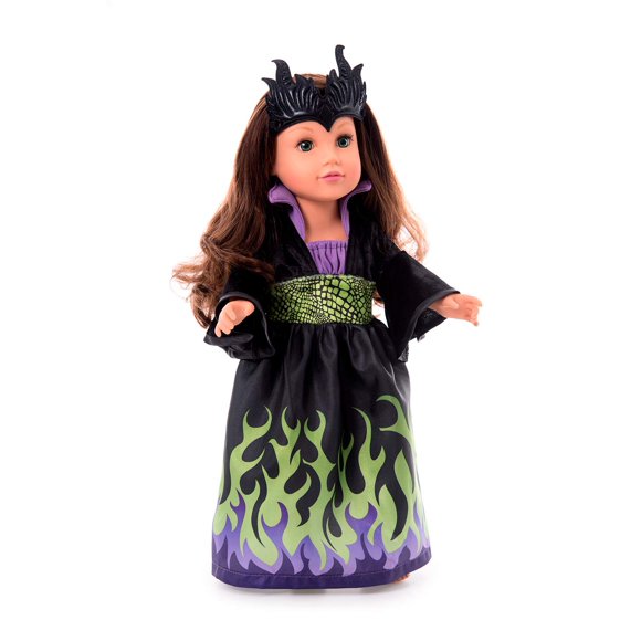 Vestido para muñecas Little Adventures Dragon Queen, 16-20", negro