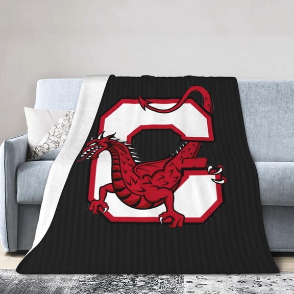 Suny A Cortland Logo Fleece Blanket, Very Soft Microfiber Flannel Blanket for Couch Warm and Cozy for All Seasons, Black
