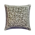 thumbnail image 1 of Decorative Silver 26"x26" (65x65 cm) Euro Size Shams, Jacquard Textured, Knotted Foil & Pintucks Euro Shams For Sofa, Solid Color Pattern Modern Style - Aluminum Foil, 1 of 3
