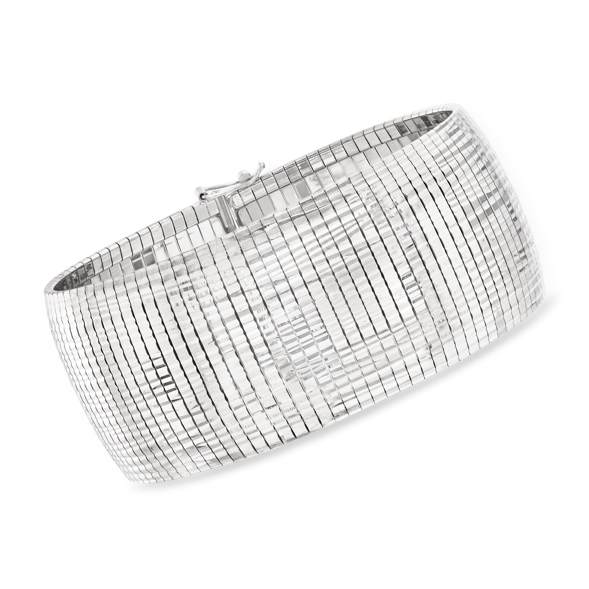 RossSimons Italian Sterling Silver DiamondCut Omega Bracelet for