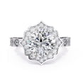 thumbnail image 2 of IGI Certified Lab Grown Diamond Engagement Ring | Center 7.5MM Cushion Cut Beaded Floral Halo Wedding Rings For Women In 18K Solid White Gold | F-G, VS-SI Quality (2.55 Ctw) Ring Size-6, 2 of 7