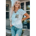 thumbnail image 4 of POGLIP Women's White Camo Pocket Striped T Shirt, 4 of 6