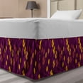 thumbnail image 1 of Autumn Bed Skirt, Composition of Nature Warm Tones Cozy Abstract Autumn Leaves Illustration, Elastic Bedskirt Dust Ruffle Wrap Around for Bedding Decor, 4 Sizes, Plum and Earth Yellow, by Ambesonne, 1 of 2
