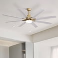 thumbnail image 5 of Sofucor 66 Inch Smart Ceiling Fan with Light, 8-Blade Large Ceiling Fan, Gold & White, 6-Speed, Reversible, LED Light, App & Remote Control, Modern Ceiling Fan for Living Room, Bedroom, Office, 5 of 10