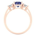 thumbnail image 4 of Three-Stone Engagement Ring for Women - 1.5ct Simulated Tanzanite in 14K Rose Gold Promise Ring, 4 of 6
