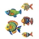 thumbnail image 4 of Juego de 5 piezas de decoración de peces de madera, náutico costero, decoración colgante para baño con temática náutica., 4 of 9
