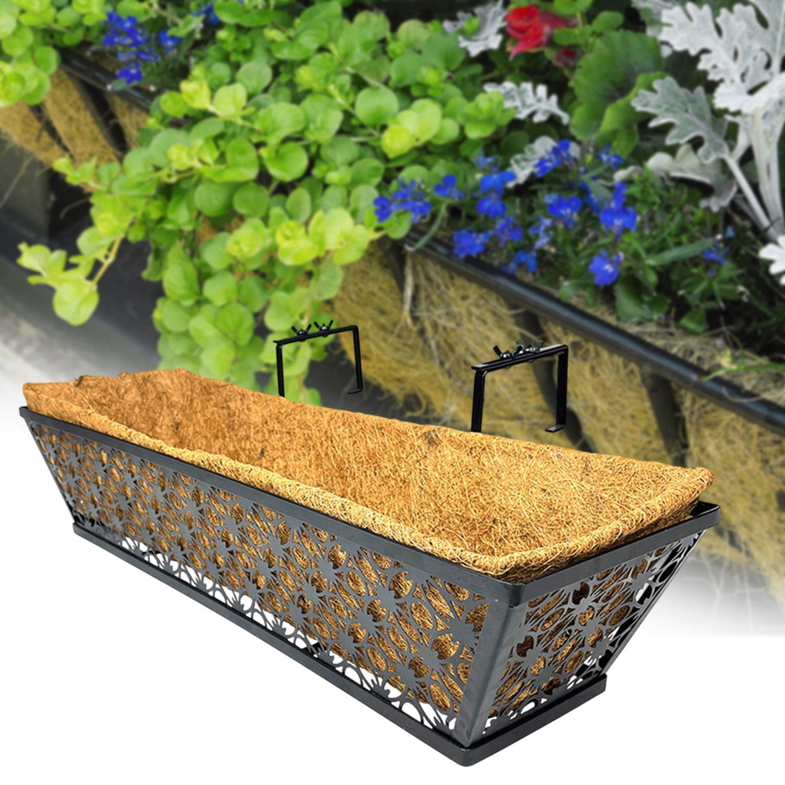 colaxi Balcony Flower Pot Stand Balcony Plant Holder Window Box Railing Planter Holder Patio Railing Planter Shelf for Outdoor Patio