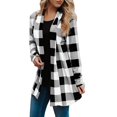 thumbnail image 2 of DeHolifer Cardigan for Women Long Sleeve Lapel Button Down Plaid Shackets Jackets with Pocket Fall Winter Casual Coat Jacket Black 5XL, 2 of 4