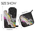 thumbnail image 2 of Yayeee Oven Mitts and Pot Holder Set of 2 Heat Resistant Kitchen Gloves Baking Hot Pad, Colorful White, 2 of 5