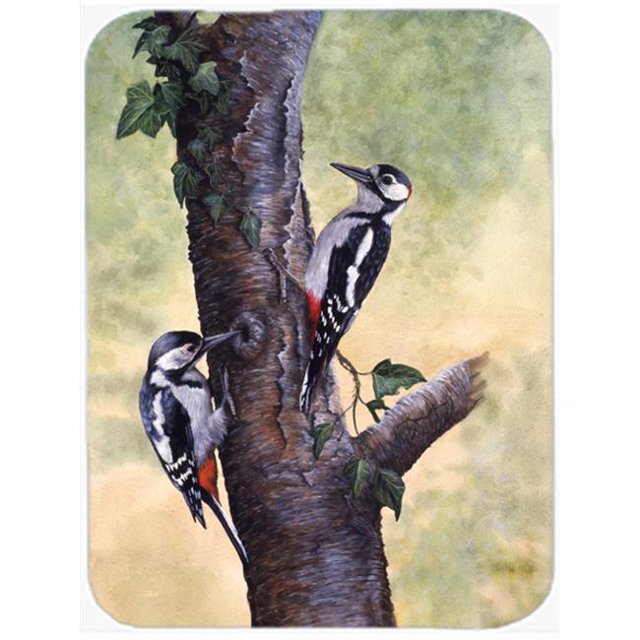 Woodpeckers by Daphne Baxter Glass Large Cutting Board