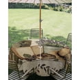 thumbnail image 3 of Outdoor Tablecloth with Umbrella Hole Zipper Vintage Farmhouse Round Tablecloth 60" Waterproof Table Cloth Retro Country Boots Flowers Leaf Wooden Plank Patio Table Cover Tablecloths for Picnic, 3 of 8