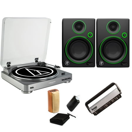 - Audio-Technica AT-LP60 Turntable with 2 Mackie CR3 Monitors & Knox Cleaning Kit