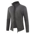 thumbnail image 5 of Luwomo Men's Casual Jackets Mens Fall and Winter Outdoor Long Sleeve Zipper Lined Style Solid Colour Hoodless Sweatshirt Coat Blouses Dark Gray,2XL, 5 of 8