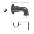 thumbnail image 2 of Decopolitan Industrial Wrap Around Telescoping Curtain Rod Set, 72-144", Silver, 2 of 6