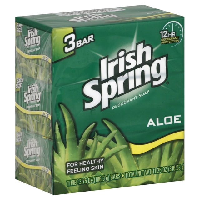 Desodorante Soap Irish Spring Aloe Mist, 9 barras x 3 paquetes