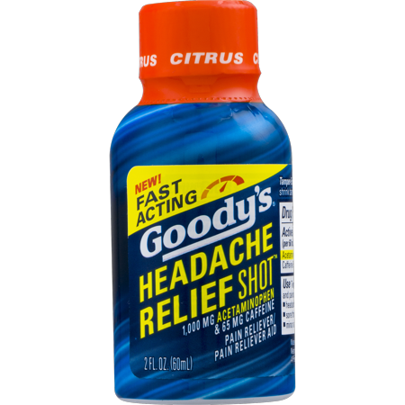 Goody's Headache Relief Shot, Acetaminophen & Caffeine, Citrus, 2 FL OZ
