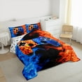 thumbnail image 3 of Castle Fairy Abstract Game Controller Boy Girl Bedding Comforter Set 2pcs,Gradient Teens Game Gamepads Twin Comforter Sets Microfiber,Blue Orange Red Ombre Breathable Bedding Set, 3 of 8