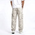 thumbnail image 6 of GINGTTO Men's Cargo Camo Pants, Baggy Flex Wide Leg Fashion Y2K Streetwear Drawstring Stretch, 6 of 8