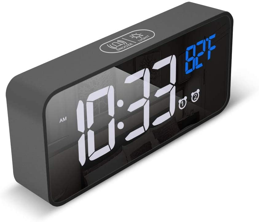 Small Compact Wireless LED Digital Clock for Bedroom, Table, Nightstand