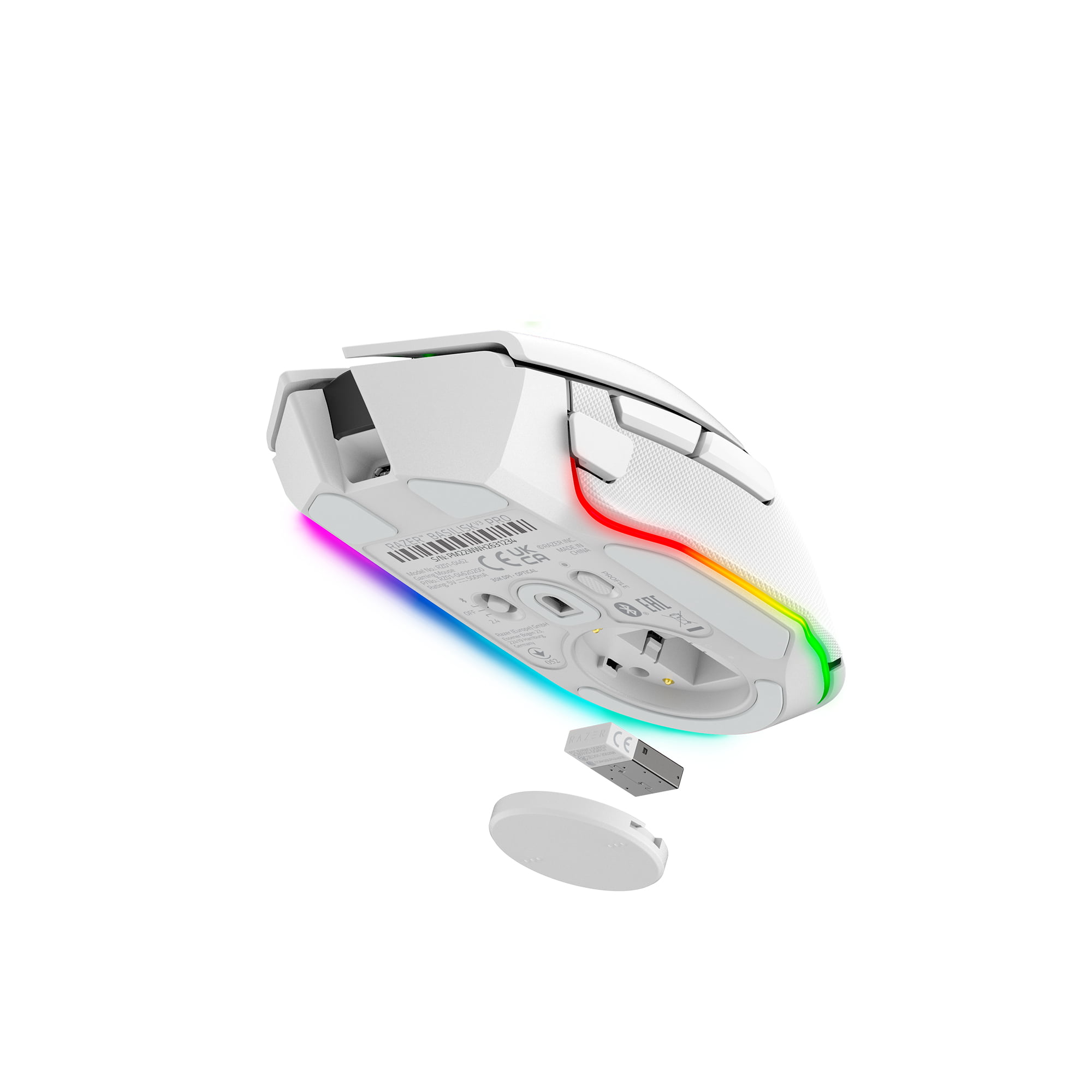 Razer™ Basilisk V3 Pro Customizable Wireless Gaming Mouse with HyperScroll Tilt Wheel, White