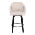 thumbnail image 5 of LumiSource Black Wood, Cream Fabric, Chrome Dahlia Counter Stool - Set of 2, 5 of 9