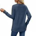 thumbnail image 5 of BiZtdJrK Womens Ribbed Knit Sweaters Solid Casual Button Cuffs Long Sleeve Shirts Fashion Clothing Tunics or Tops Wear with Leggings, Navy, L, 5 of 8