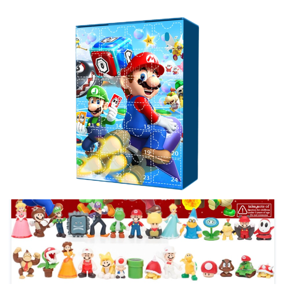 Paladone Super Mario Advent Calendar 2021 with Mario Toy, 24 Days Nintendo Christmas Countdown