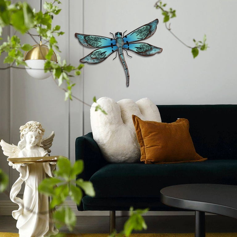 LFFY Metal Dragonfly Wall Decor Butterfly Art Glass, Large 15 nch... LFFY Metal Dragonfly Wall Decor Butterfly Art Glass, Large 15 nch...