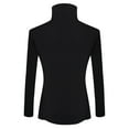 thumbnail image 4 of BKQCNKM Long Sleeve Shirts for Women Turtleneck Shirt Women White Long Sleeve Shirts for Women Black Long Sleeve Shirt for Woman Long Sleeve High Neck Solid Color Shirts for Women, Black XXL, 4 of 5