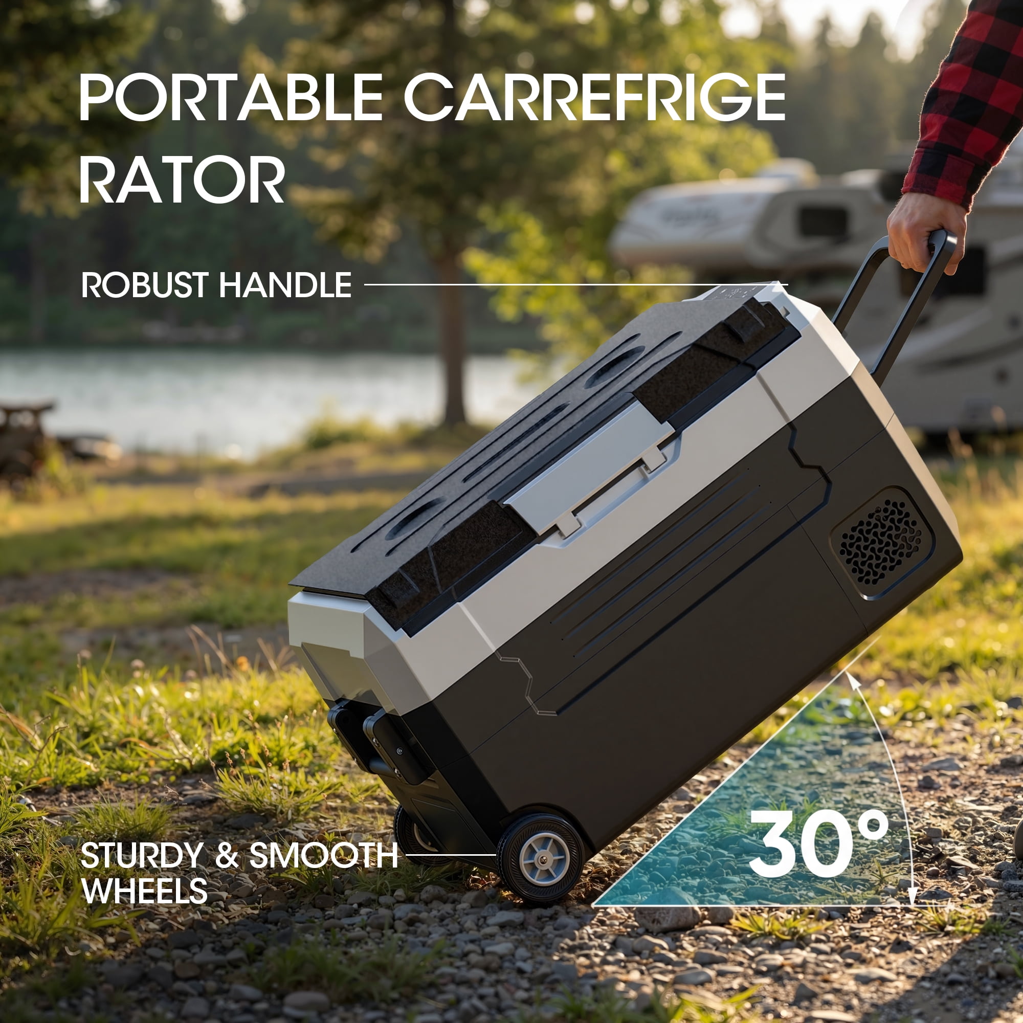 Nepsam 12 Volt Refrigerator, 37 Quart (35L) Car Fridge, Car Refrigerator -4℉~77℉, Portable Freezer for RV, Camping, Travel