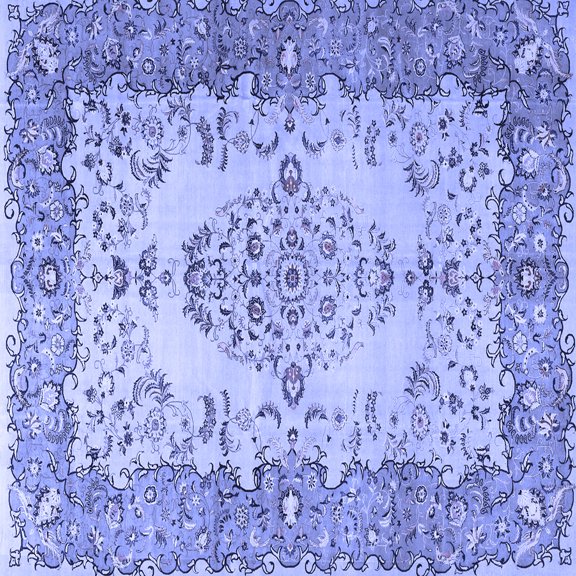 Ahgly Company Indoor Square Persian Blue Traditional Area Rugs, 3' Square