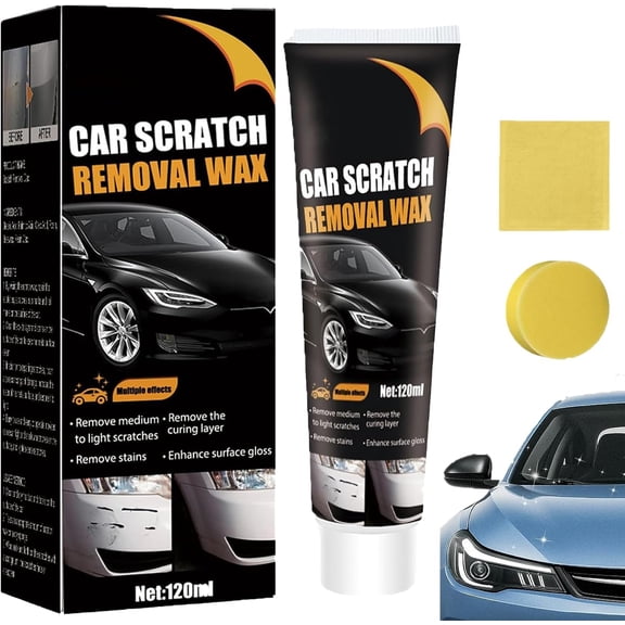 2026 New Car Scratch Removal Wax, Car Scratch Remover for Vehicles with Wipe and Sponge (1pcs)