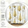 thumbnail image 5 of Gold Christmas Tree Shower Curtain for Bathroom Glitters Xmas Holiday Big Snowflake Shower Curtain Set Family Bathroom Decorations Waterproof Fabric Shower Curtain with Hooks 72x72 Inches, 5 of 6