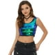 thumbnail image 1 of Camiseta sin mangas Allegra K con lentejuelas metálicas para mujer Verde azul S, 1 of 5