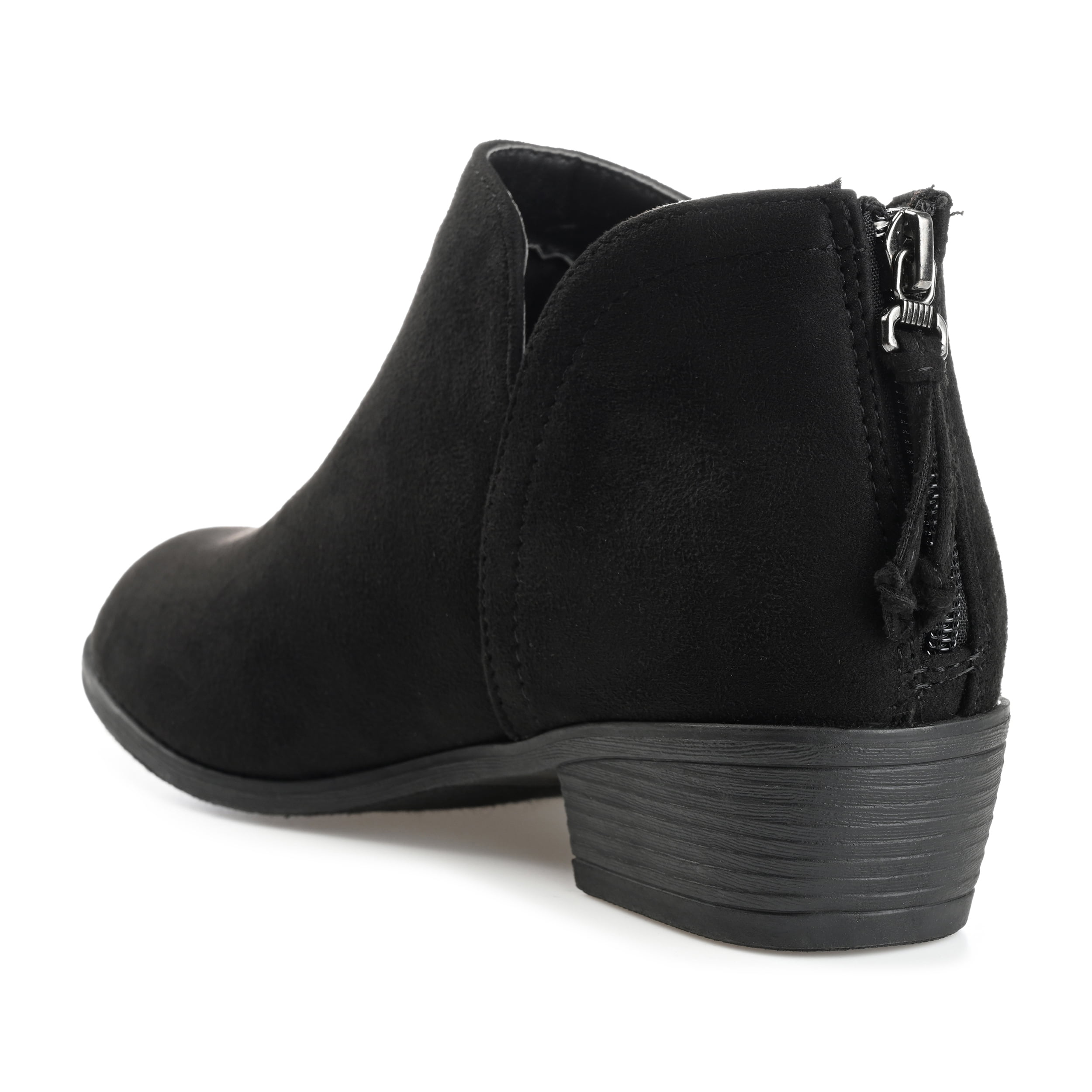 Journee Womens Livvy Back Heel Zip Stacked Heel Booties, Widths Available