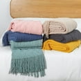 thumbnail image 7 of Nordic Knitted Throw Blankets with Tassels Khaki Cream Grey Vintage Blankets Luxury Bed Sofa Couch Oversized Bedspread Cover (diamond light grey,130x230cm), 7 of 7