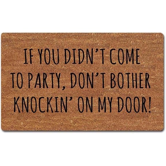 Doormat 16x24 Inch Doormat Funny Doormat If You Didn'T Come To Party Don'T Bother Knockin' On My Door Entrance Floor Mat Rubber Non-Slip Mat Gift For Women Men