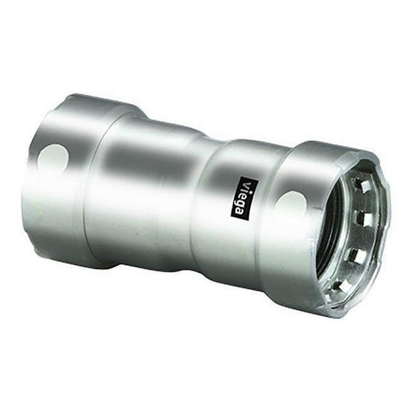 Viega 95305 2 in. MegaPress Stainless Steel 304 Coupling with Stop Double Press Connection & Smart Connect Technology